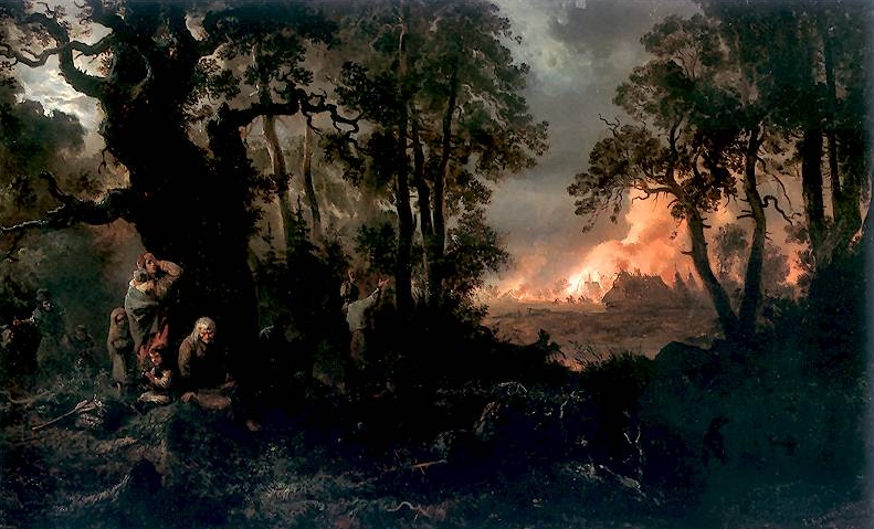 Franciszek Kostrzewski Fire of village